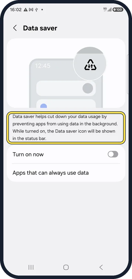 Android screenshot: Know what it does