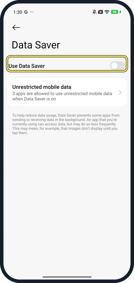 Android screenshot: Read what it does