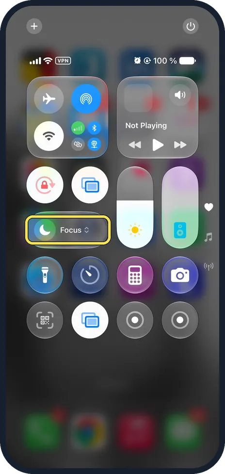 iPhone screen: Tap Focus