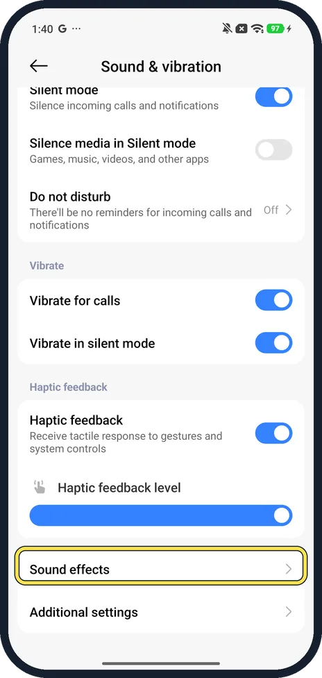 Screenshot from the guide: How to turn on Dolby Atmos and use the equaliser on a Xiaomi phone (HyperOS 3)