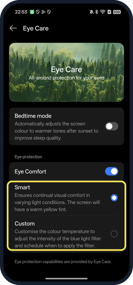 Android screenshot: Pick Smart or Custom