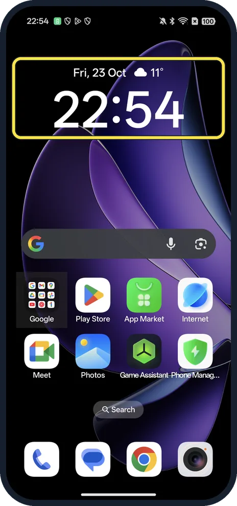 Screenshot from the guide: How to turn on Eye Comfort on an OPPO phone (ColorOS 16)