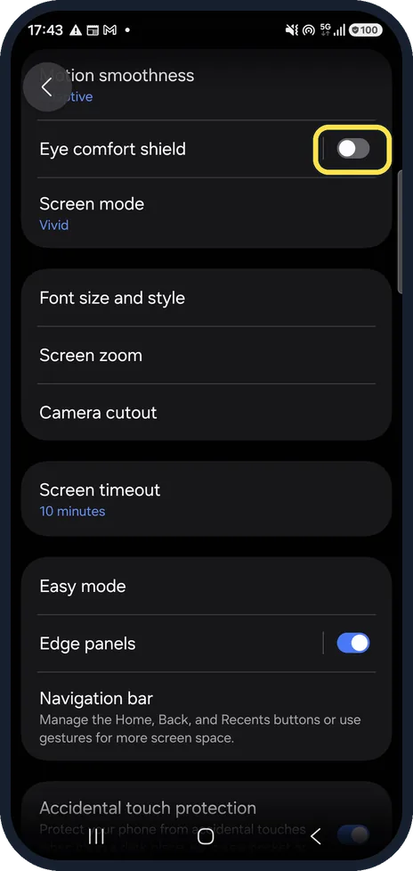 Android screenshot: Switch it on