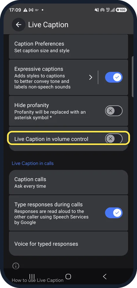 Android screenshot: Quick switch in the volume panel