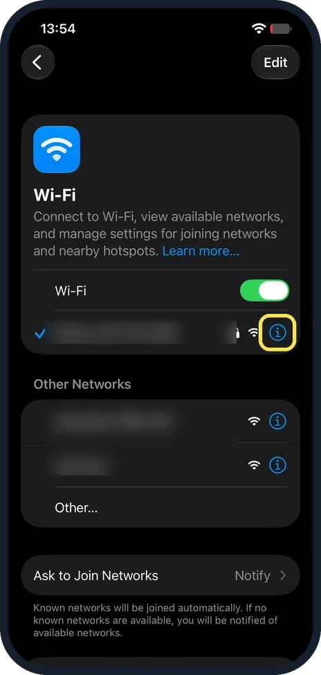Screenshot from the guide: How to turn on Low Data Mode on an iPhone (iOS 27)