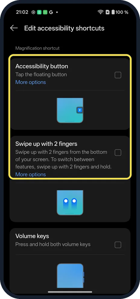 Android screenshot: Pick a shortcut