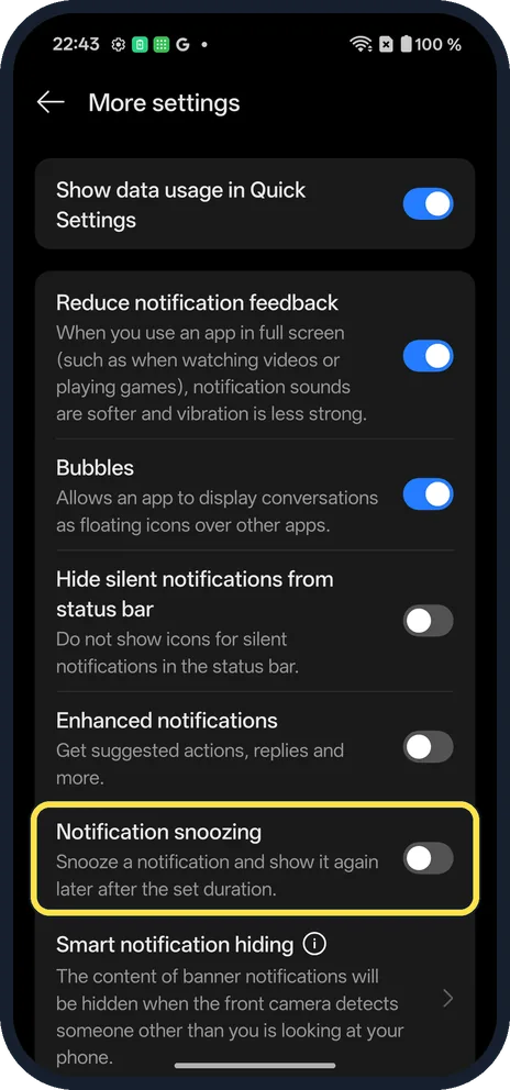 Android screenshot: Turn it on