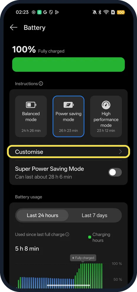 Android screenshot: Check it is selected