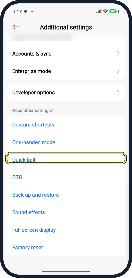 Screenshot from the guide: How to turn on Quick ball on a Xiaomi phone (HyperOS 3)