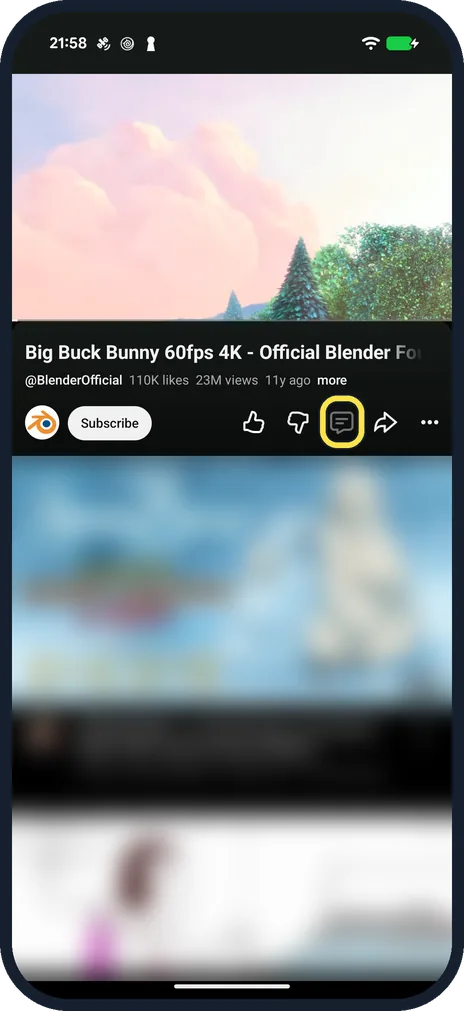 Android screenshot: Open a video