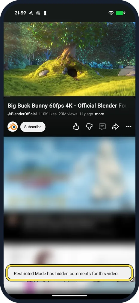 Android screenshot: Check the comments