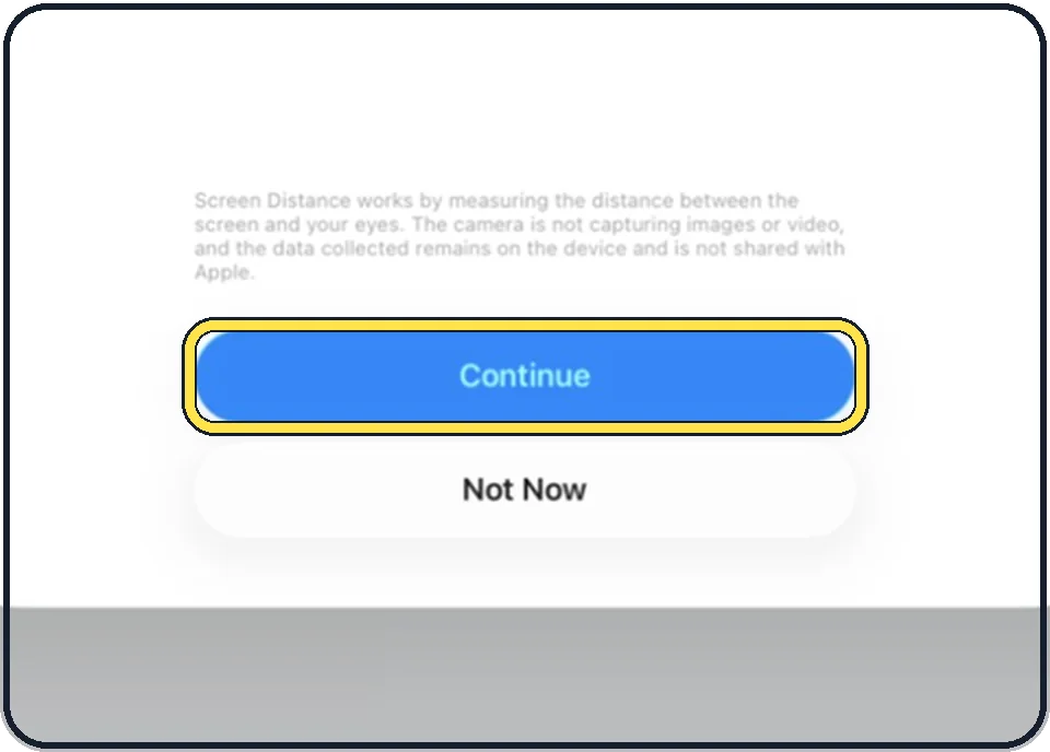 iPad screenshot: Read the explanation and tap Continue