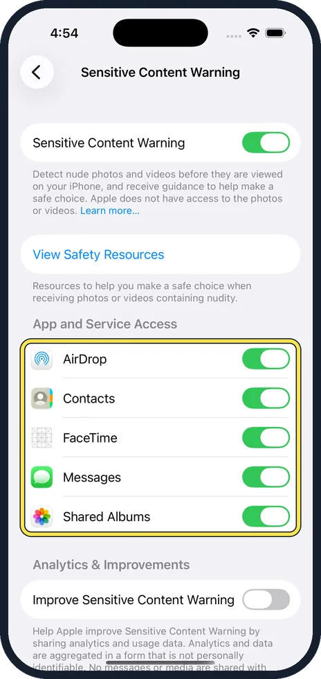 iPhone screen: Choose where it applies