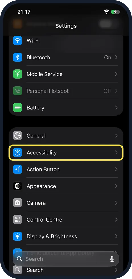 Screenshot from the guide: How to turn on subtitles and captions on an iPhone