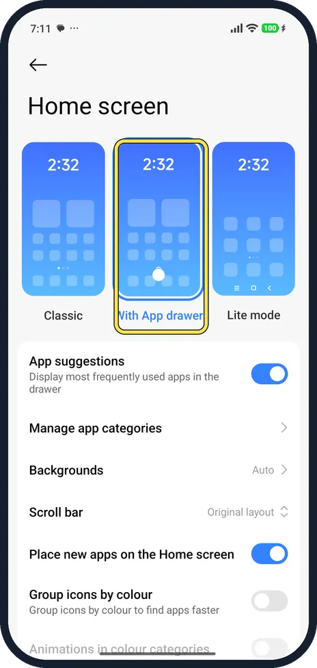 Android screenshot: Choose With App drawer