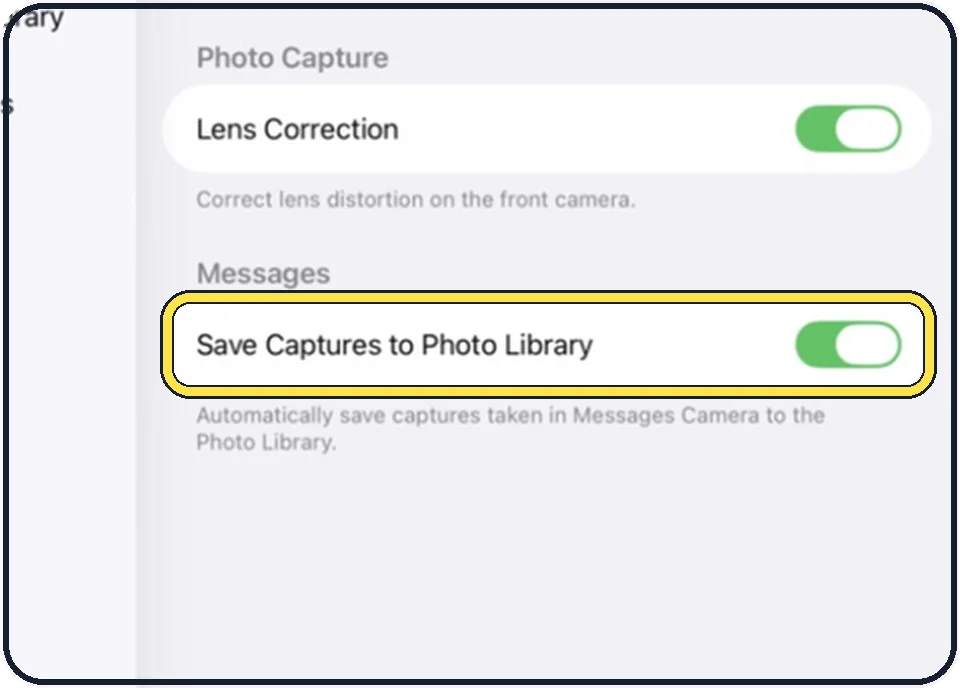 iPad screenshot: Decide about photos taken in Messages