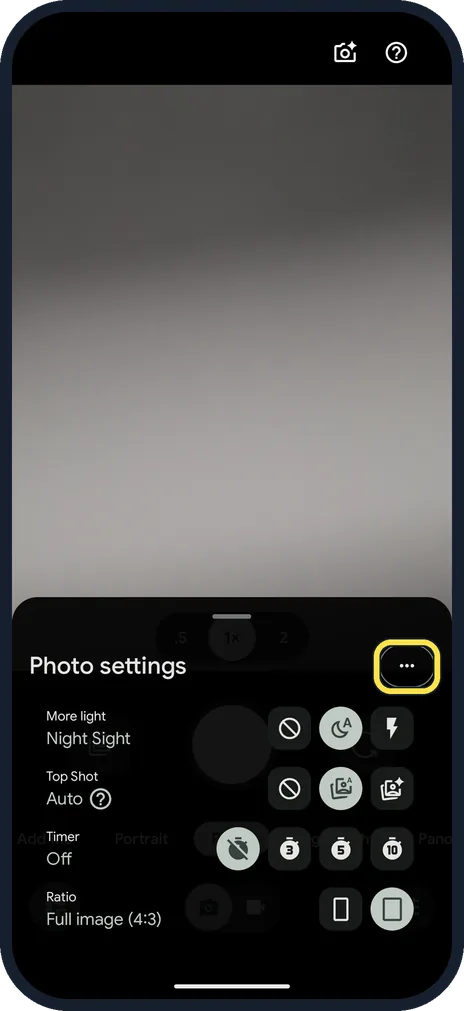 Android screenshot: Open settings