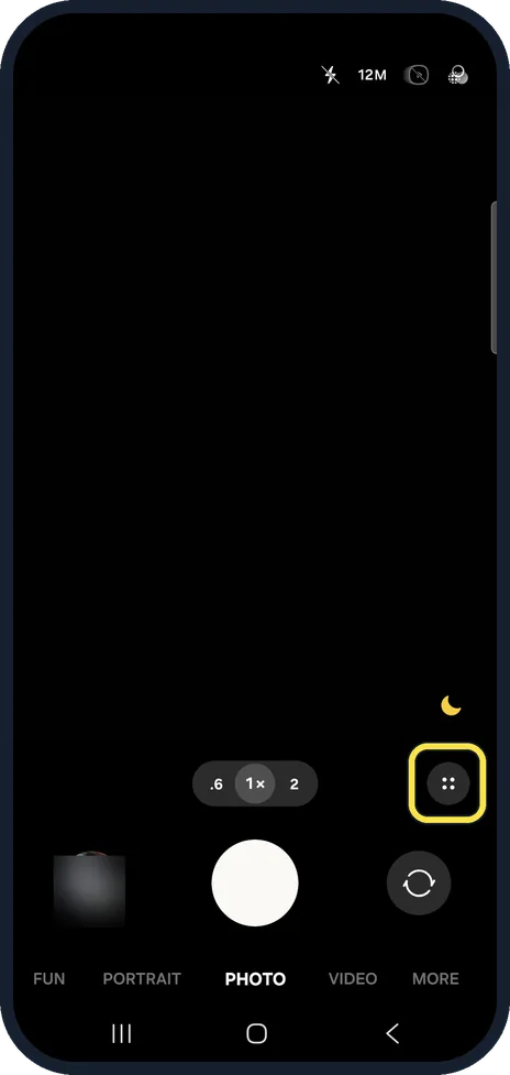 Screenshot from the guide: How to turn on the camera grid on a Samsung Galaxy (One UI 9)