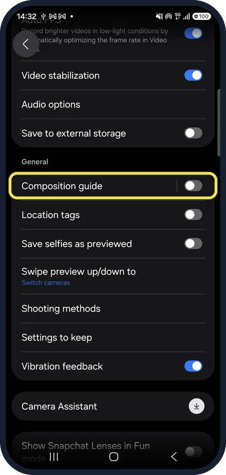 Android screenshot: Find Composition guide
