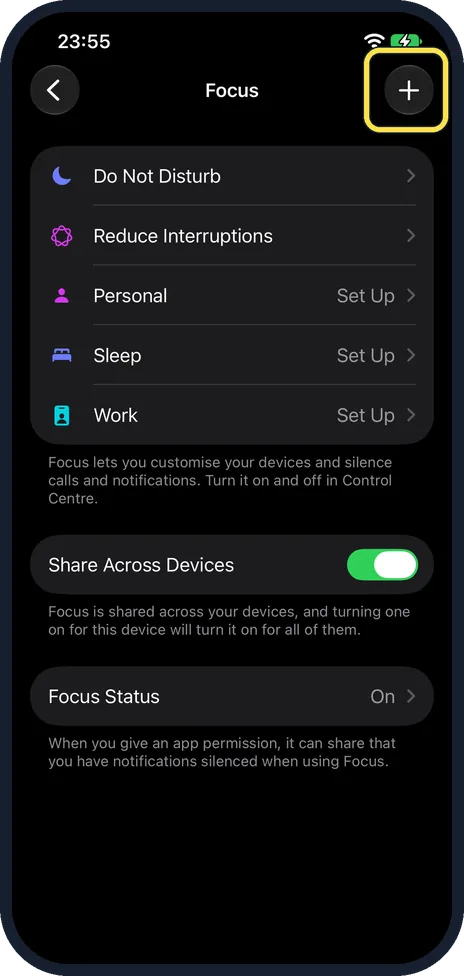 Screenshot from the guide: How to turn on the Driving Focus on an iPhone (iOS 27)