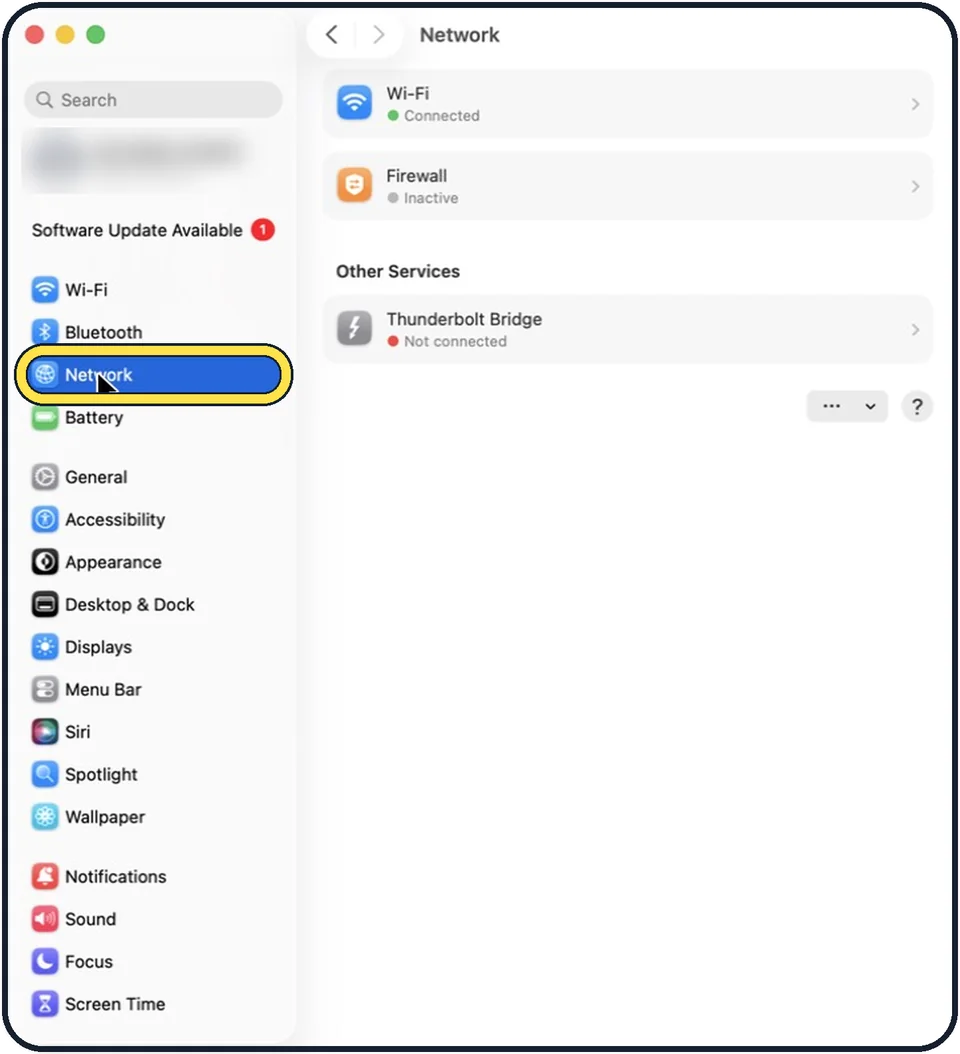 Screenshot from the guide: How to turn on the firewall on a Mac