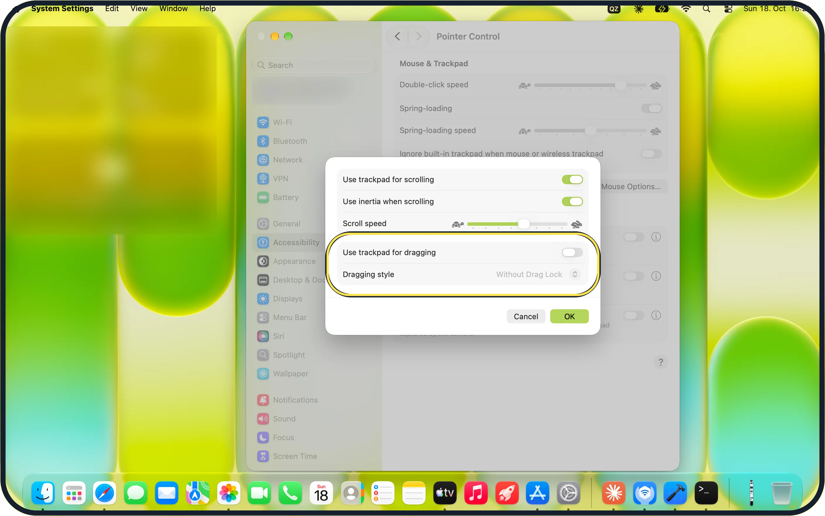 Mac screenshot: Turn it off again