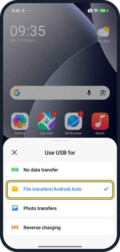 Android screenshot: Check the tick