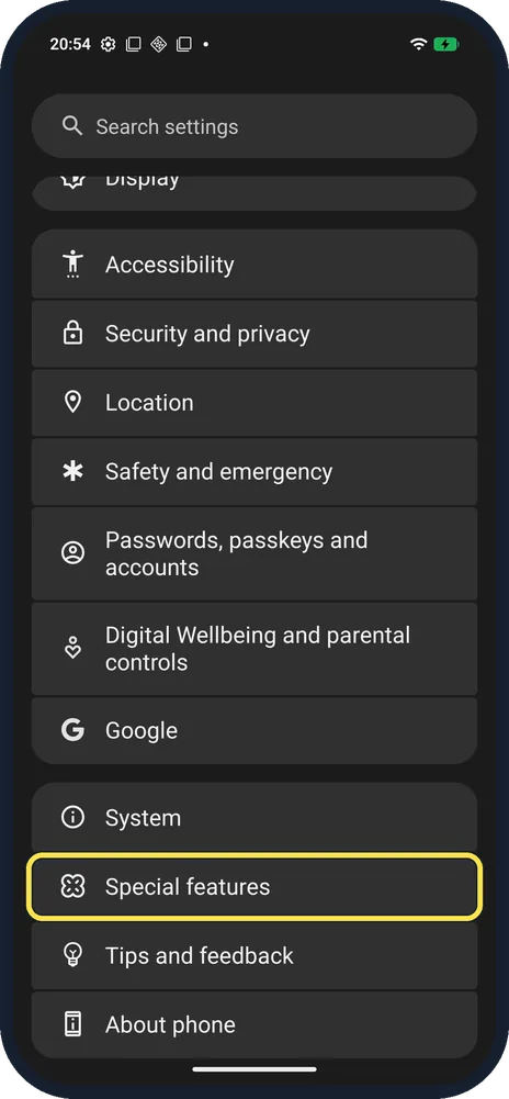 Screenshot from the guide: How to turn pocket mode on or off on a Nothing Phone
