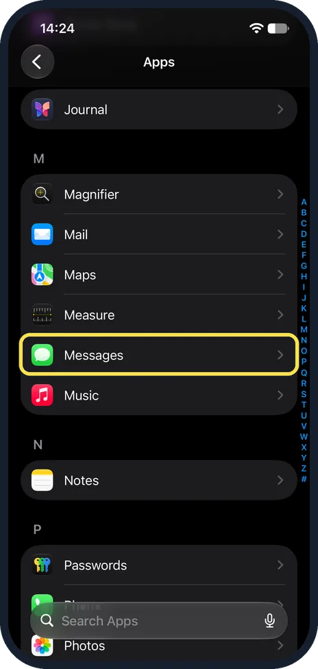 Screenshot from the guide: How to turn read receipts on or off on an iPhone (iOS 27)