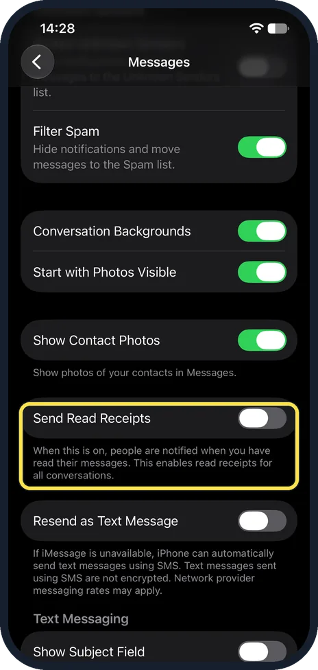 iPhone screen: Or turn it off