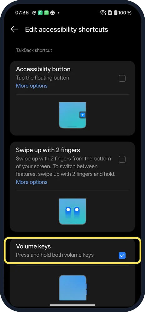 Android screenshot: Pick a different shortcut
