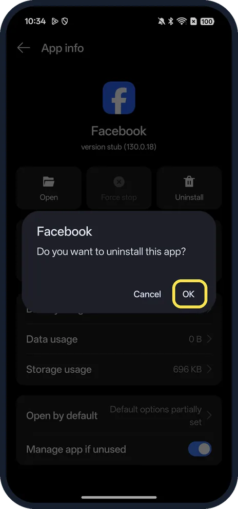 Screenshot from the guide: How to uninstall apps on an OPPO phone (ColorOS 16)