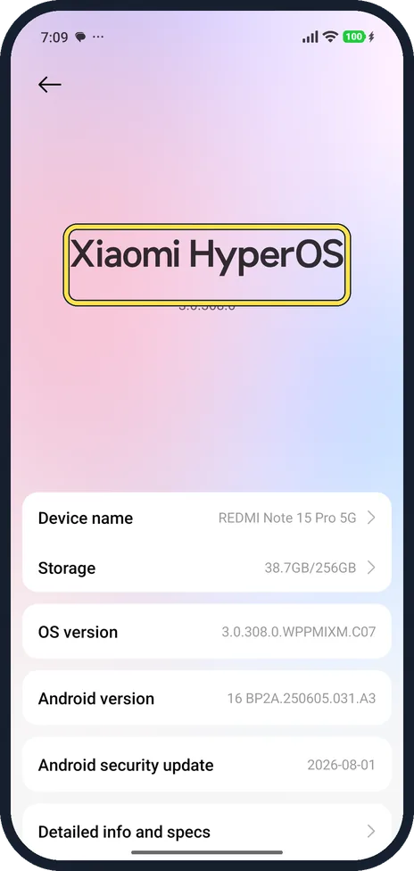 Android screenshot: Tap the HyperOS tile