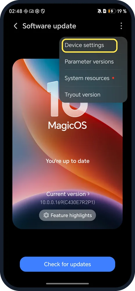 Android screenshot: Set automatic updates (optional)