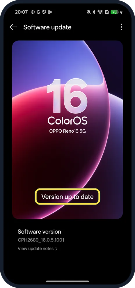 Android screenshot: Check the result