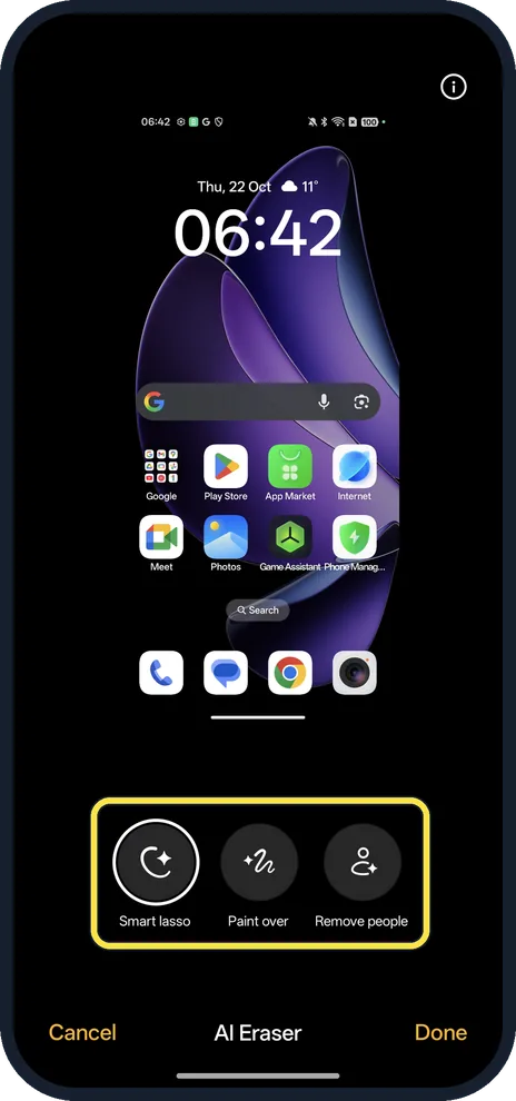 Android screenshot: Pick a tool