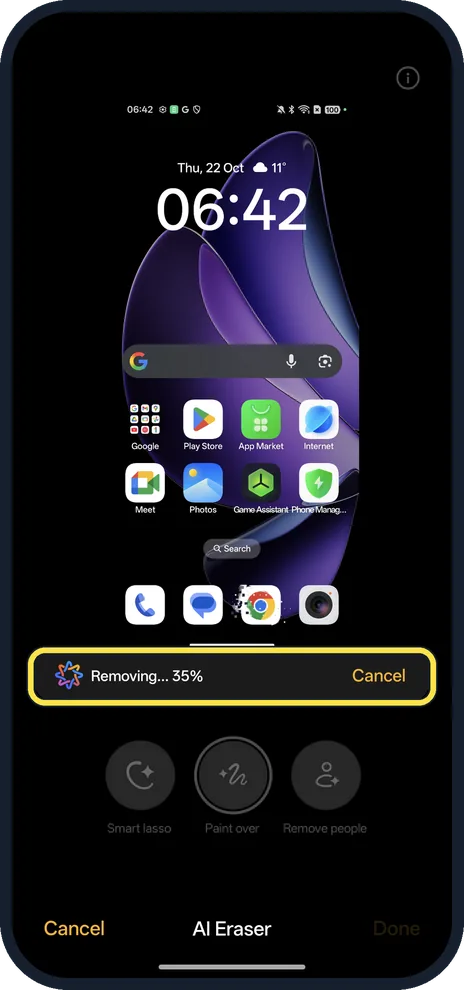 Android screenshot: Wait while it removes