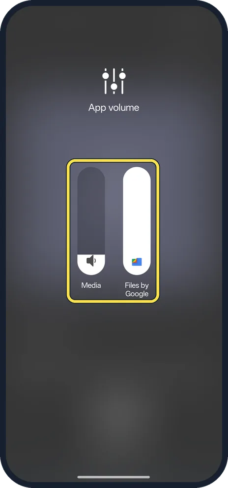 Android screenshot: Set the app's own level