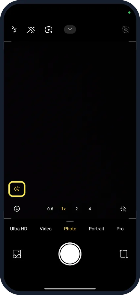 Android screenshot: Open Photo mode