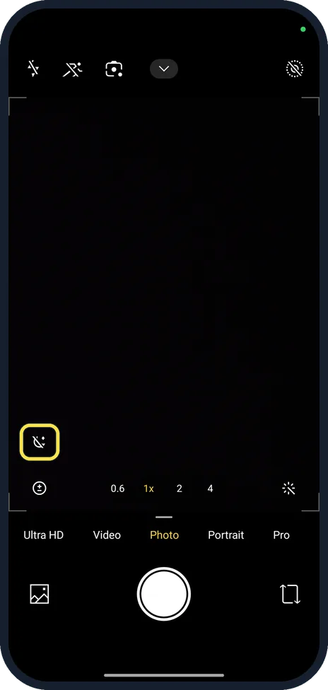 Android screenshot: Tap the moon to turn it off or on