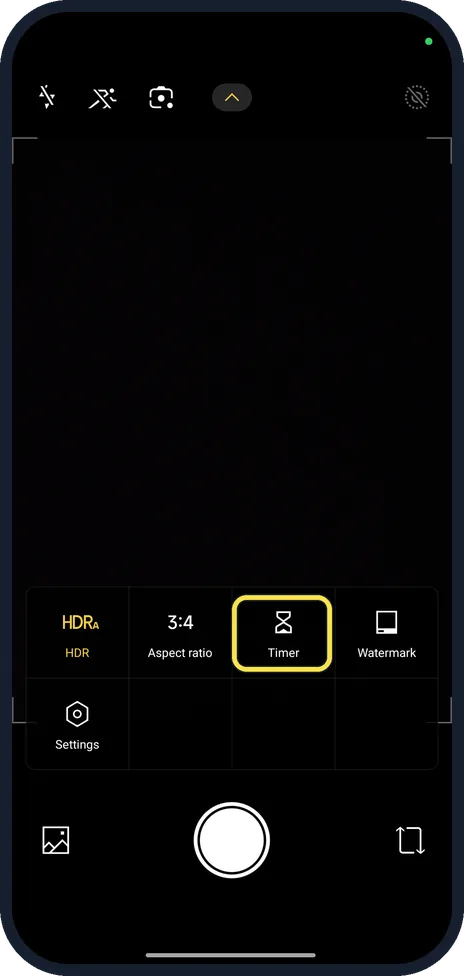 Android screenshot: Open the Timer