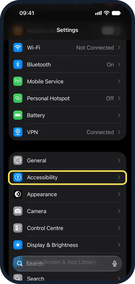 Screenshot from the guide: How to use Back Tap on an iPhone