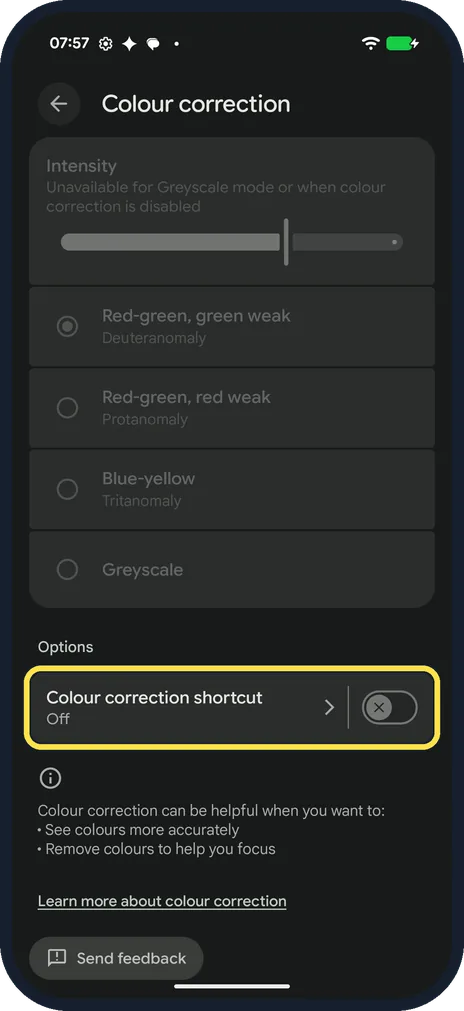 Android screenshot: Add a shortcut