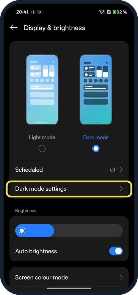 Android screenshot: Open the styles