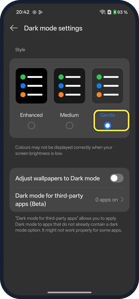 Android screenshot: Try Gentle
