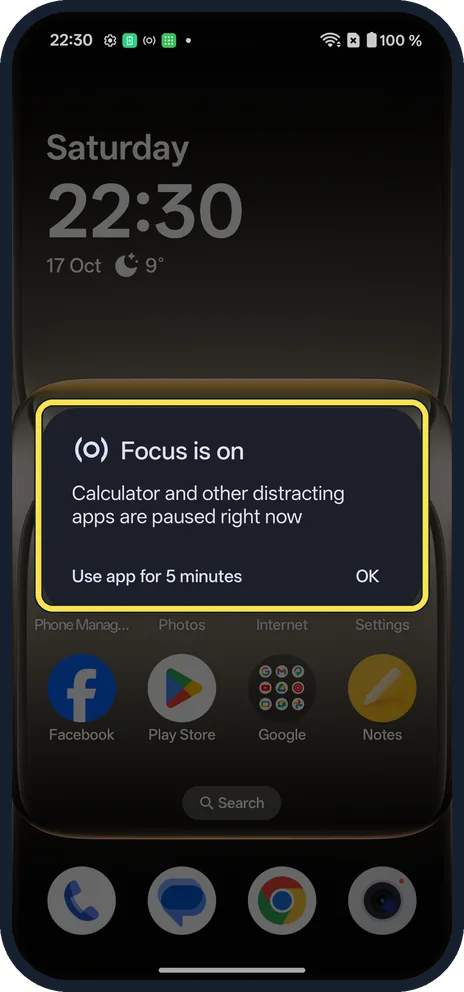 Android screenshot: Open a paused app