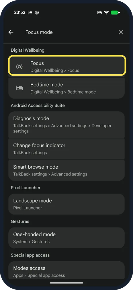 Screenshot from the guide: How to use Focus mode on Android to pause distracting apps