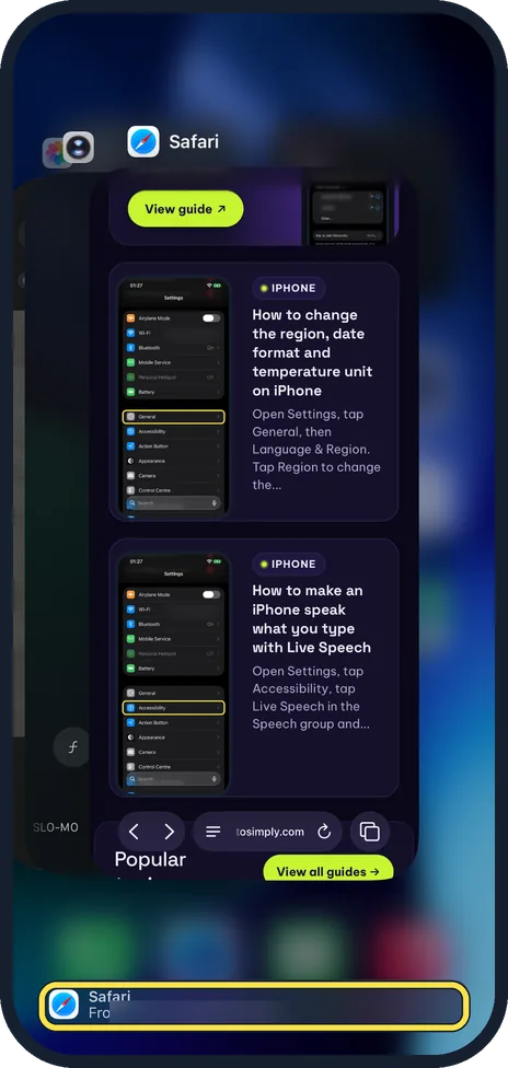 iPhone screen: Continue a Mac task on the iPhone