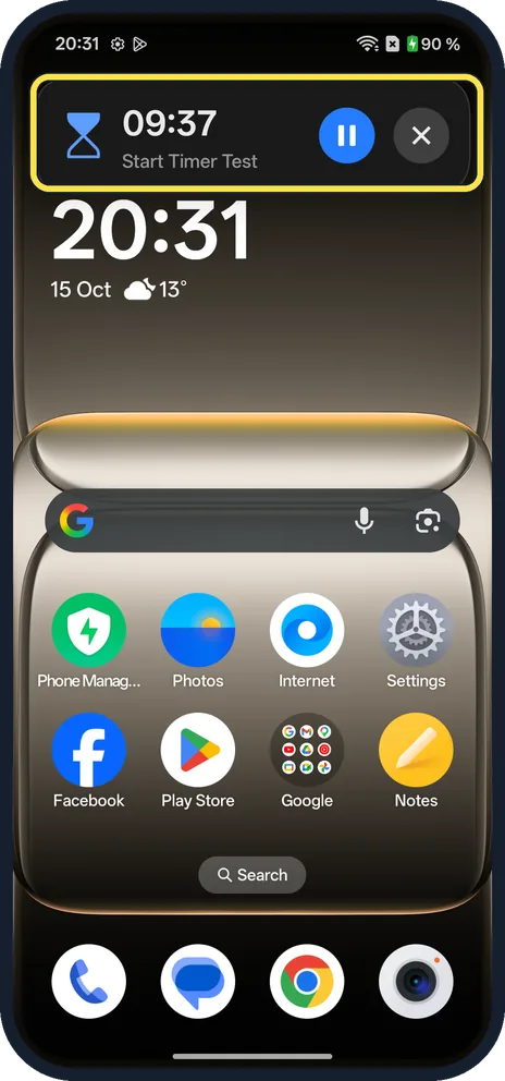 Android screenshot: Tap it for the card