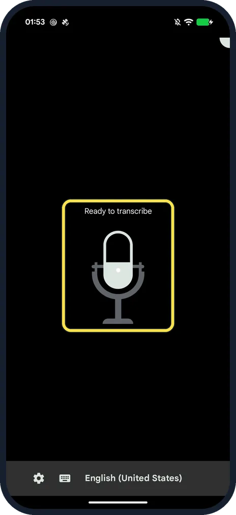 Android screenshot: Start talking